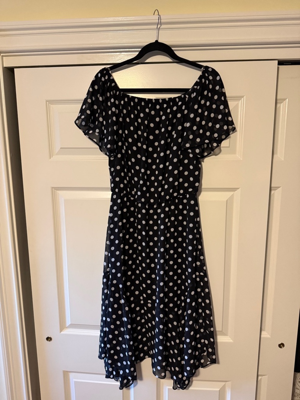 White House Black Market Black and White Polka Dot Dress